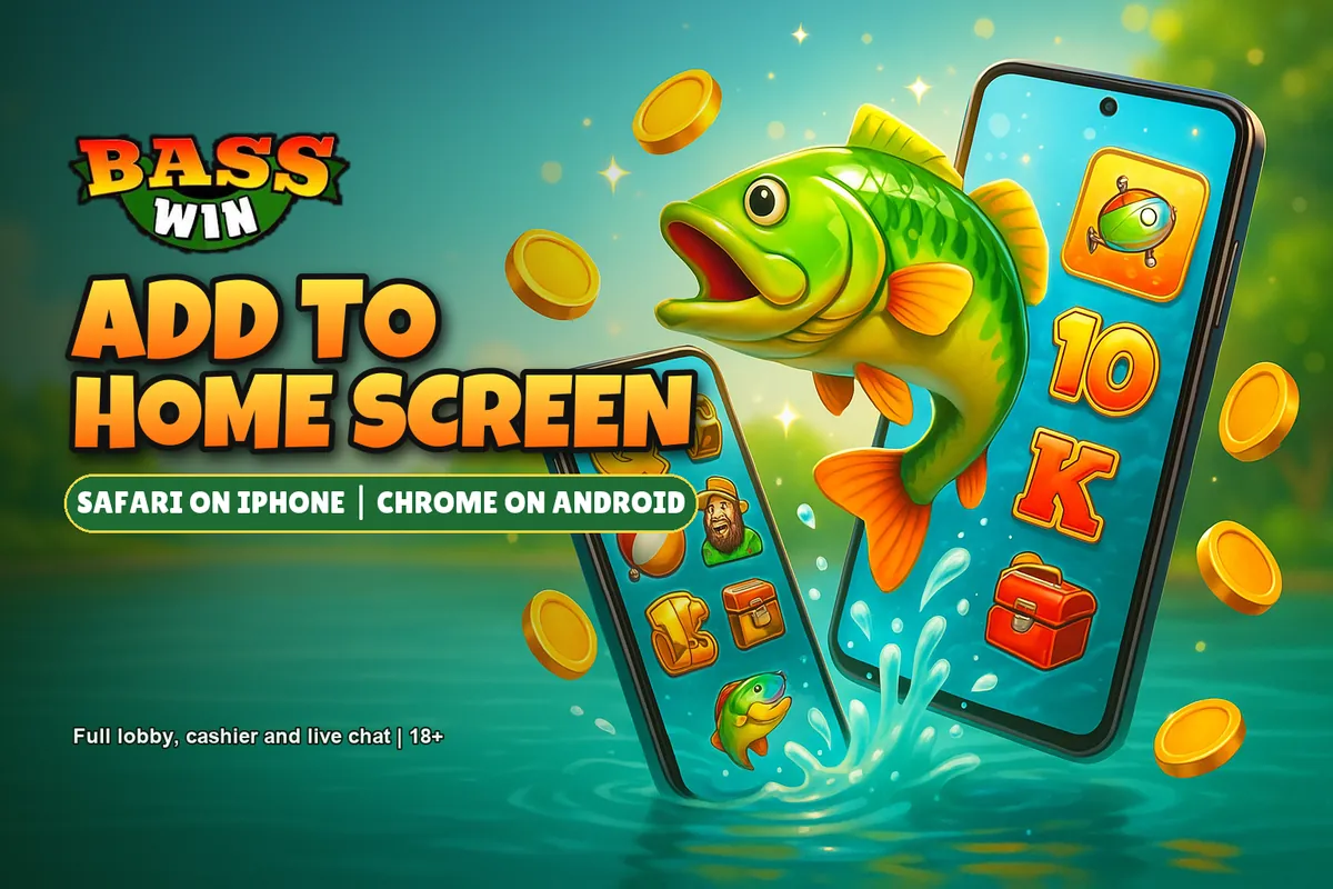 Basswin app banner: add to home screen on iPhone and Android