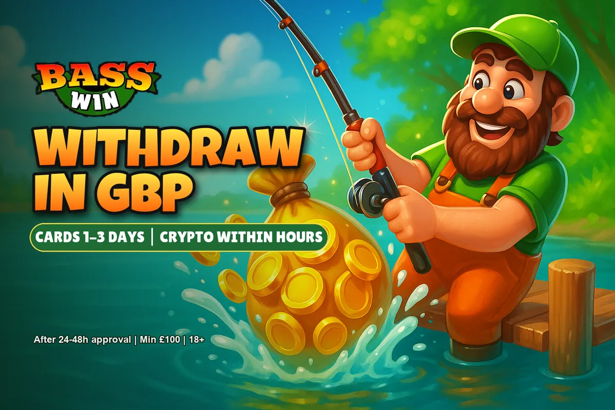 Basswin withdrawals in GBP: cards in 1-3 days, crypto within hours after approval