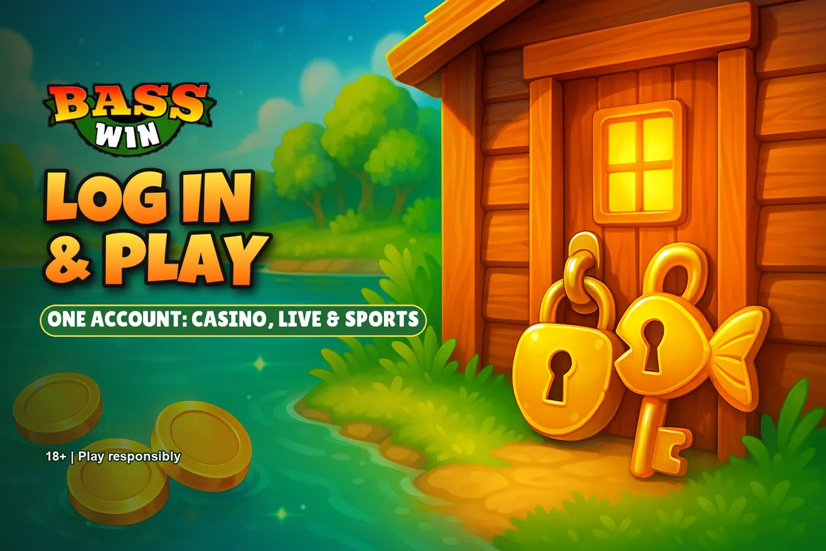 Basswin casino login banner with the official logo